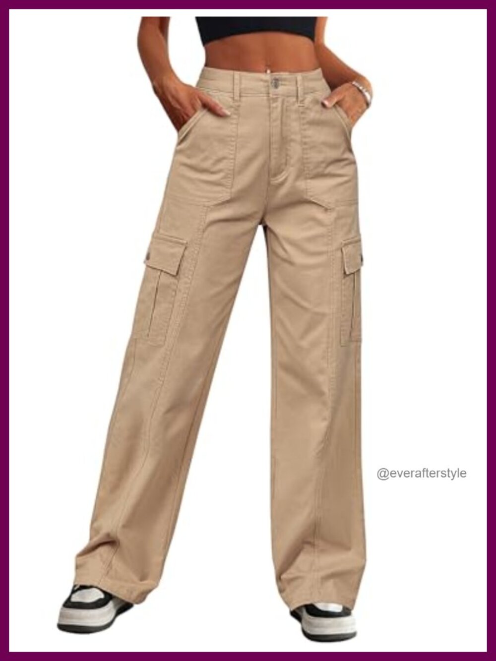 Wide Leg Cargo Pants High Waisted Stretch Jeans Drawstring Ankle